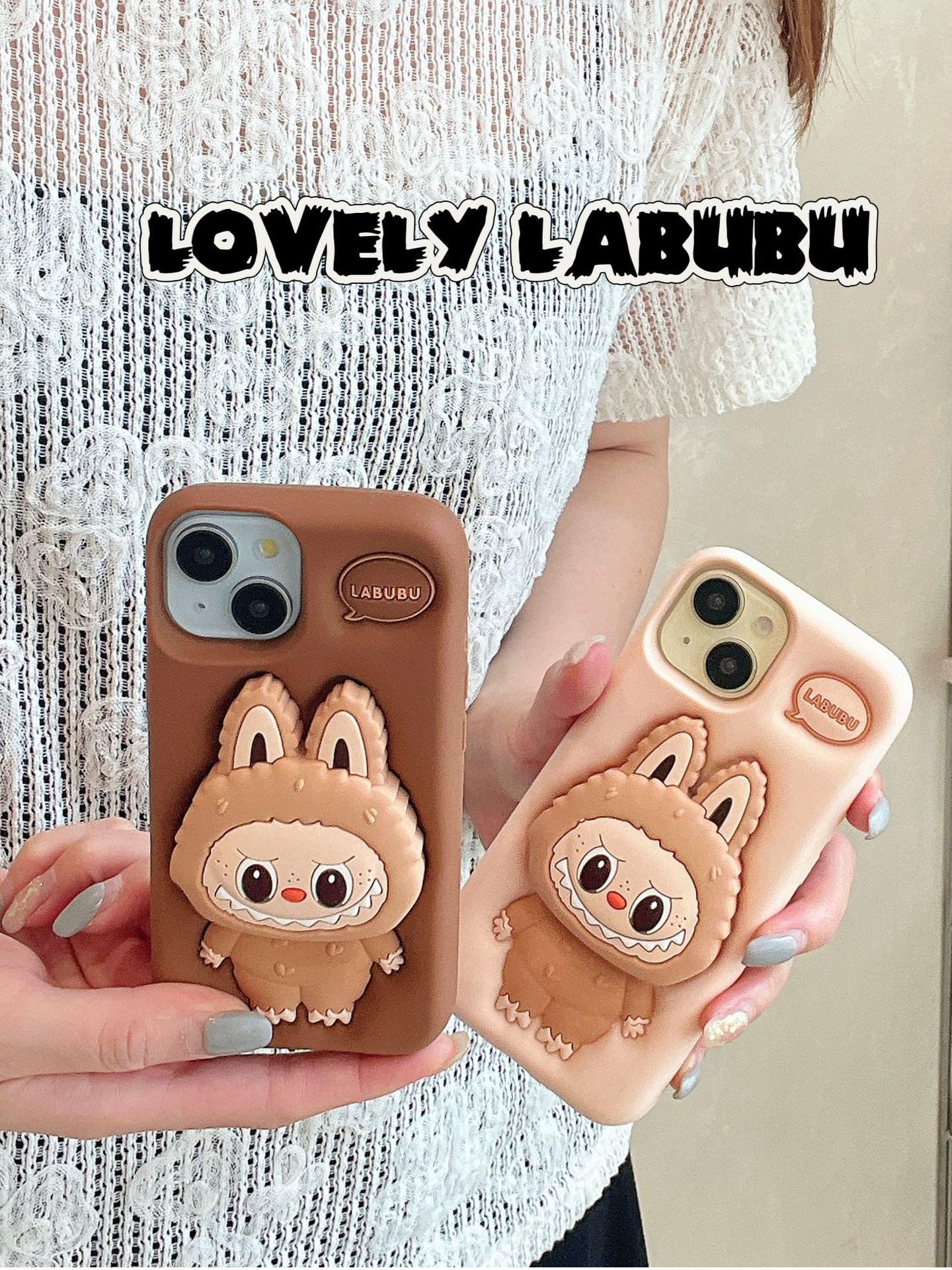 Labubu 3D Silicone iPhone Case with Stand